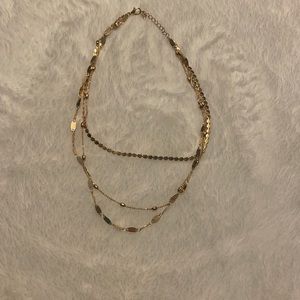 Tri-layer gold necklace